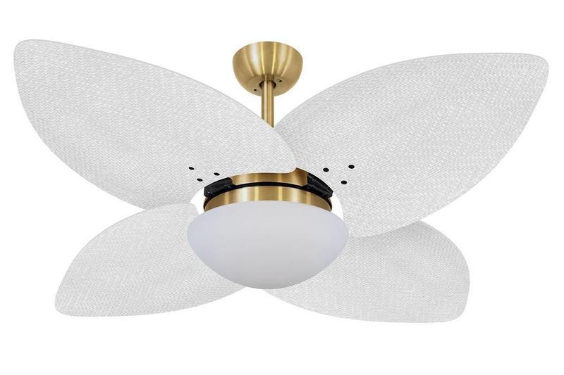 Imagem de Ventilador De Teto Vd42 Dunamis Dourado Rattan Branca 110V