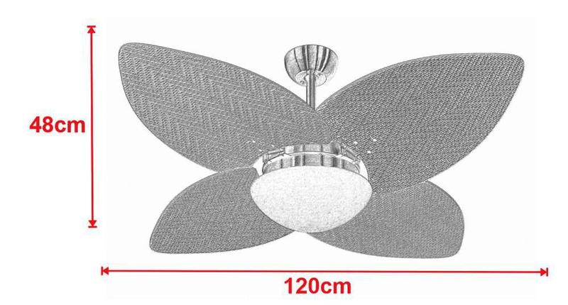 Imagem de Ventilador De Teto Vd42 Dunamis Marrom Rattan Natural 110V