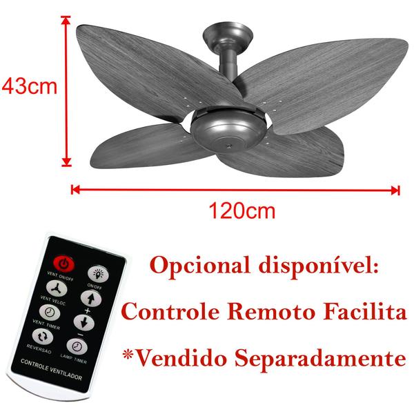 Imagem de Ventilador de Teto Venti-Delta Aspen Prata Freijó 110V