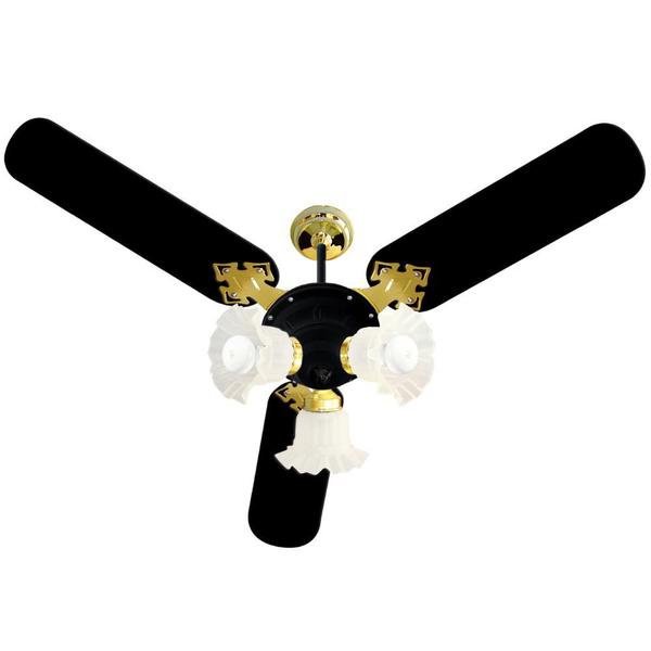 Imagem de Ventilador De Teto Venti-Delta New Zeta 3 Pás Laqueada Preto/Dourado 220V