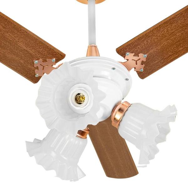 Imagem de Ventilador De Teto Venti-Delta New Zeta 3 Pás Mogno Branco/Cobre 220V