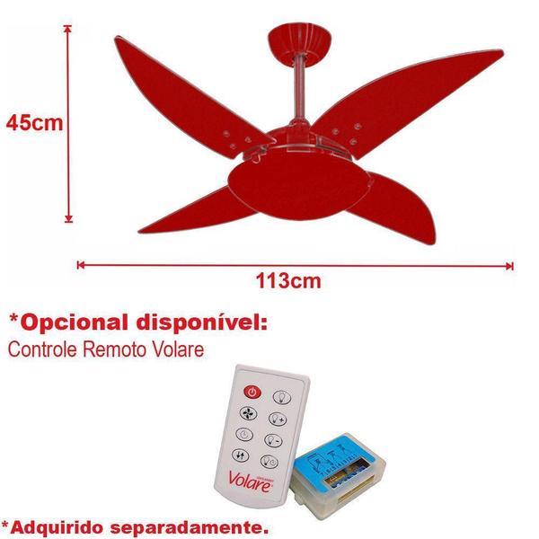 Imagem de Ventilador de Teto Volare Branco Fosco Quad Tabaco Luxo 127V