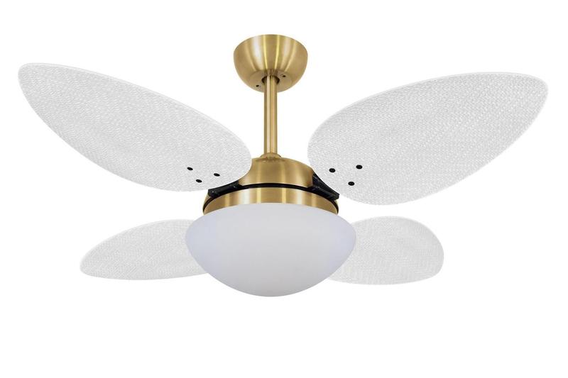 Imagem de Ventilador de Teto Volare Dourado Pétalo Palmae Branco 220V