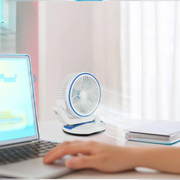 Imagem de Ventilador Dobrável De Mesa Com Led Recarregável Via Usb Com Regulador De velocidade