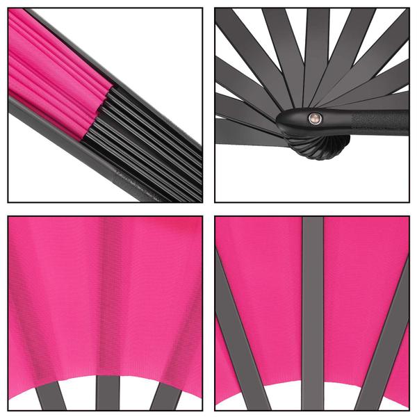 Imagem de Ventilador dobrável Maitys Large Nylon Pink Chinese Kung Fu