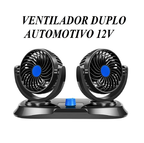 Imagem de Ventilador Duplo Automotivo Portátil Para Veículos Baixo Ruído Potente