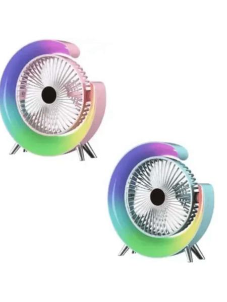 Imagem de Ventilador Elétrico Colorido Rgb De Mesa Com Design Confort Portátil