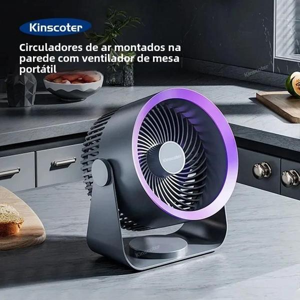 Imagem de Ventilador Elétrico Portátil Sem Fio - Silencioso e Multifuncional - Para Teto e Parede