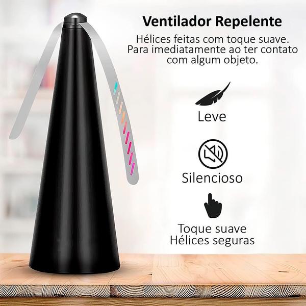 Imagem de Ventilador Espanta Mosquitos De Mesa Usb Para Sala Cozinha - Mori