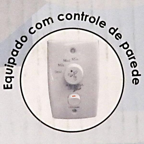 Imagem de Ventilador Hl-71 Com Controle De Parede 2 Lampadas E-27 3 Pas Dupla Face (Mogno/Cinza) 110v