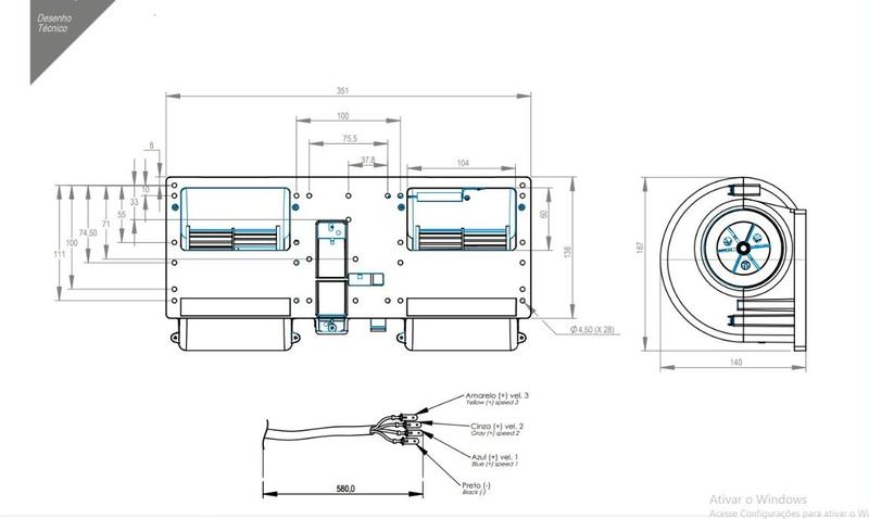 Imagem de Ventilador Interno do Ar Condicionado 12V P/ Trator Case Puma Maxxum Magnum New Holland T6 T7 T8 CR CX FR Retroescavadeira B110B Volvo BL60 BL60B BL61