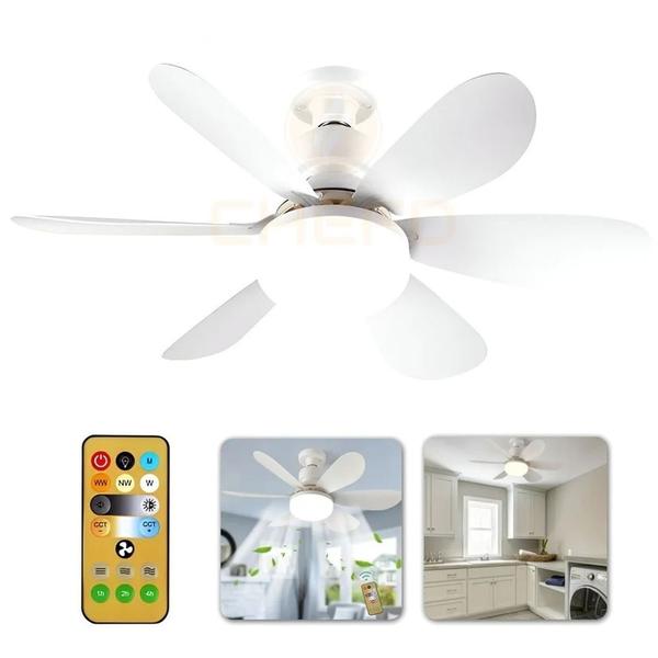 Ventilador Lâmpada 6 Pás Super Led De Teto Silencioso Bivolt 110v/220v Com Controle Remoto... Ventilador Lâmpada 6 Pás Super Led De Teto Silencioso Bivolt 110v/220v Com Controle Remoto...