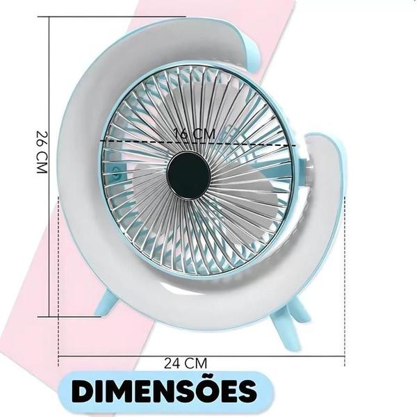 Ventilador Luminária Abajur de Mesa com Luz Forte Colorida - GOLDENMIX Imagem de Ventilador Luminária Abajur de Mesa com Luz Forte Colorida