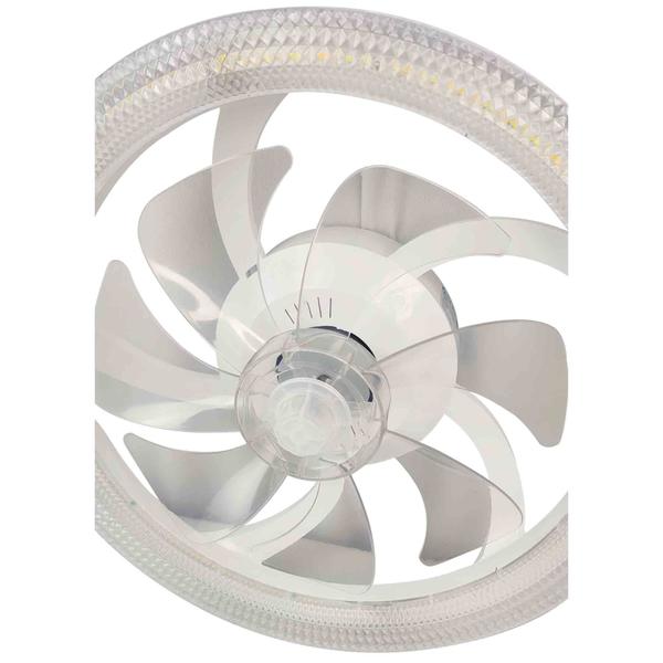 Imagem de Ventilador Lustre Lampada de Teto Luxo Grande Led Ajustavel Controle 3 em 1 Quarto Casa Apartamento Sala de Estar Branco Frio Quente Silencioso