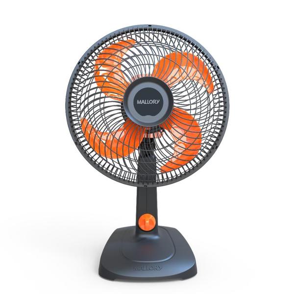 Imagem de Ventilador Mallory De Mesa Elegance 30cm - Preto Laranja