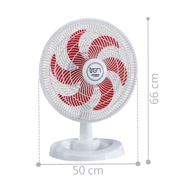 Imagem de Ventilador Mesa Lorena Branco Oscilante 220V Pás Vermelha