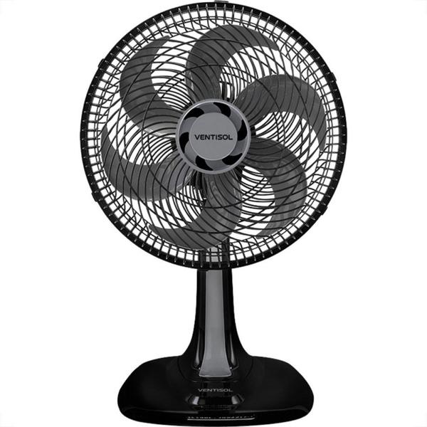 Imagem de Ventilador Mesa Ventisol Turbo Preto/Cinza 6 Pas 30Cm. 127V.