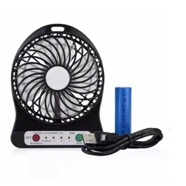 Imagem de Ventilador Mini Portátil Recarregável USB  BATERIA RECARREGAVEL Cores