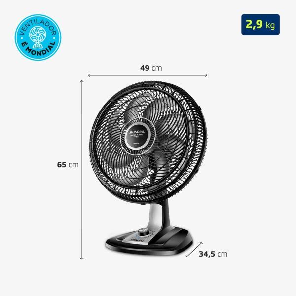 Imagem de Ventilador Mondial 40cm Turbo 140W 8 Pás VTX-40 Preto - 220V