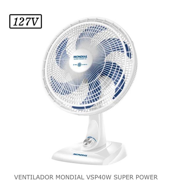 Imagem de Ventilador mondial vsp40w super power 40cm 6 pas 3 vel 127v branco