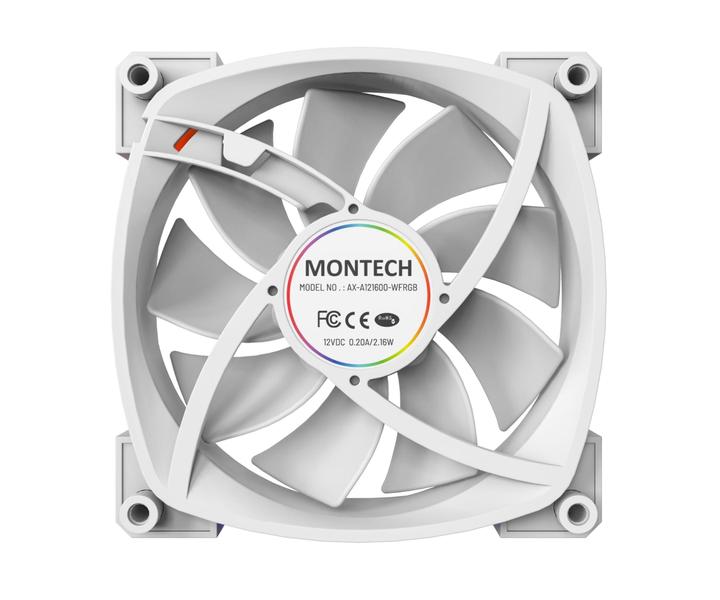 Imagem de Ventilador Montech AX 120 ARGB 1600PWM de alta durabilidade branco