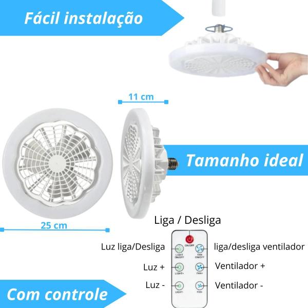 Imagem de Ventilador multifuncional Foco Led, ventilador de 30 W, cor da luz, branco