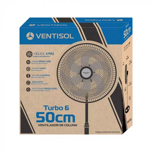 Imagem de Ventilador OSC de Coluna Turbo 50CM 6 PÁS - 220V - PRETO/VERMELHO