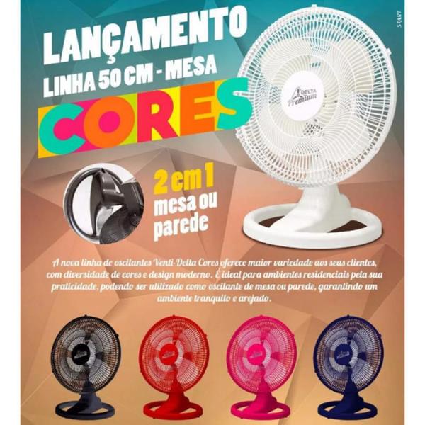 Imagem de Ventilador Oscilante de Mesa e Parede Branco 50cm Bivolt 170 Watts - 675436 - VENTI DELTA