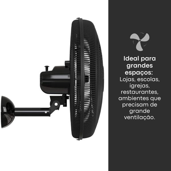 Imagem de Ventilador Oscilante de Parede 50 cm New Preto 110v Ventisol - 14063