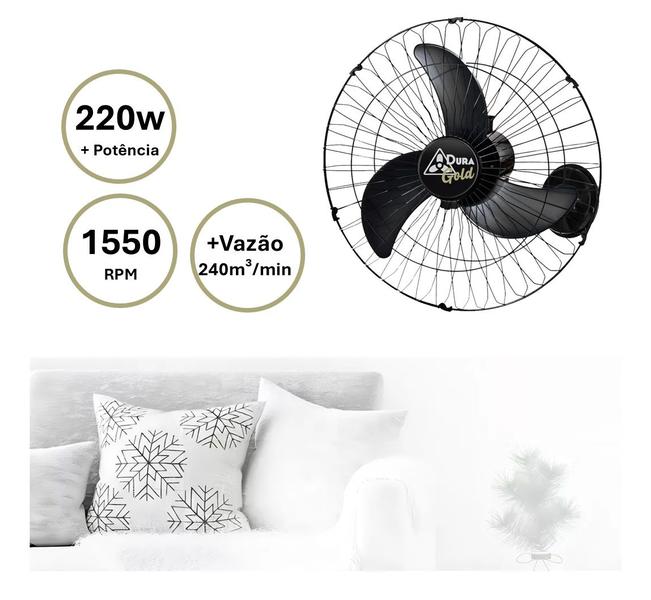 Imagem de Ventilador oscilante de parede 60 cm dura gold 220w - duralínea