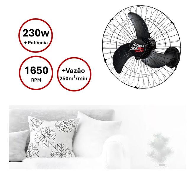 Imagem de Ventilador oscilante de parede 60 cm dura max power 230w - duralínea