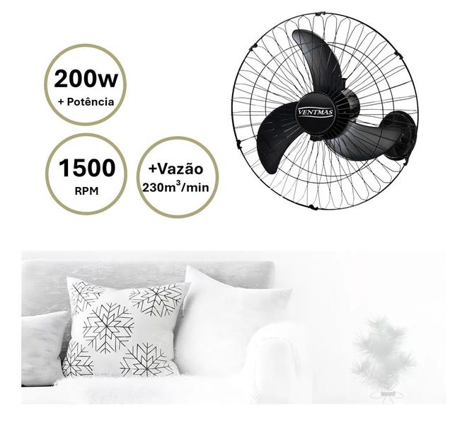 Imagem de Ventilador oscilante de parede 60 cm ventmas 200w - duralínea