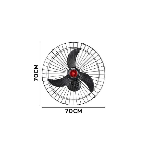 Imagem de Ventilador oscilante parede 70cm preto grade aco  v70pprrb   goar