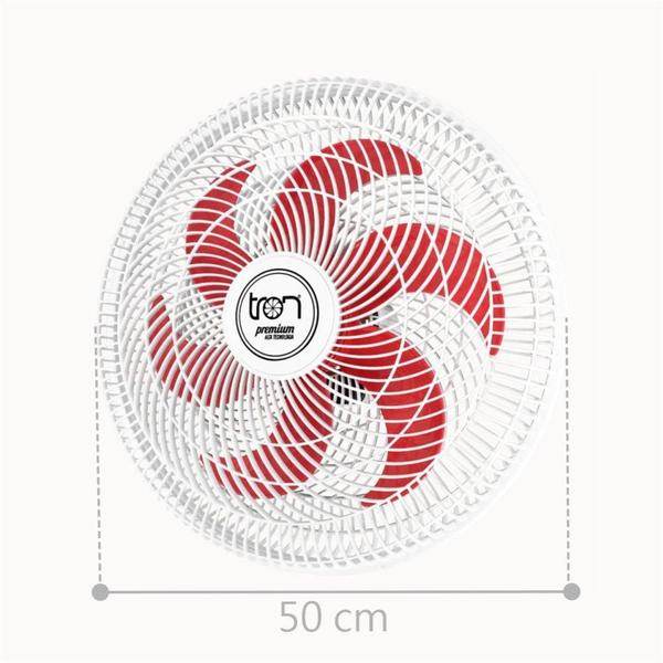 Imagem de Ventilador Parede Lorena Branco Oscilante 220V Pás Vermelho