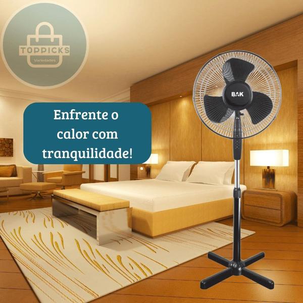 Imagem de Ventilador Pedestal Coluna 3 Velocidades 110V AltAjustável Com 3 Pás Ventilador Potente e Silencioso