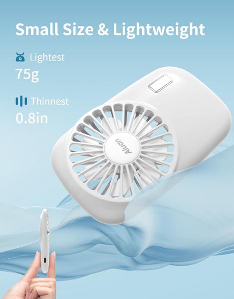 Imagem de Ventilador portátil Aluan Mini Fan USB com velocidade recarregável ajustável