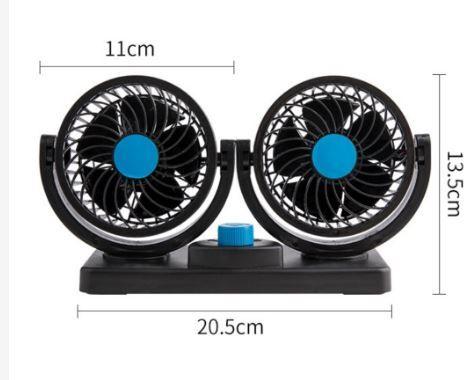 Imagem de Ventilador Portátil Automotivo 12v Carro Caminhão Van Duplo 2 Velocidades