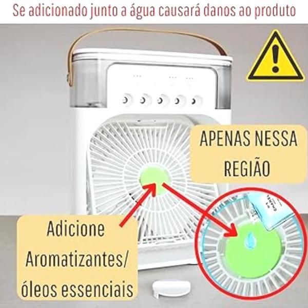 Imagem de Ventilador Portátil Azul Mini Climatizador com Led 07 Cores