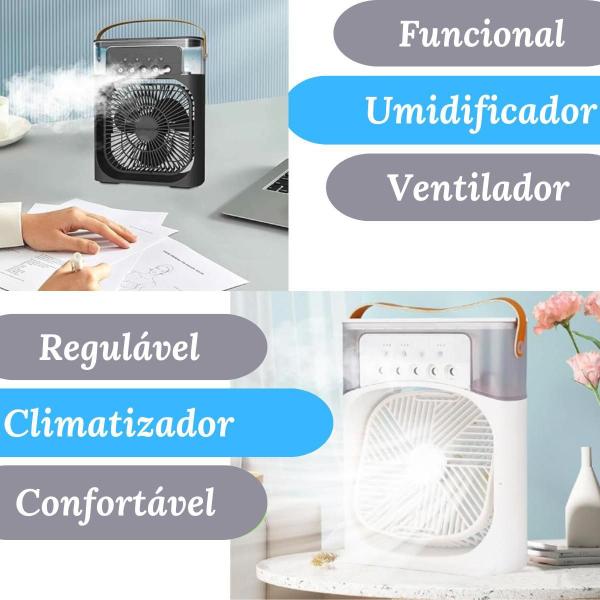 Ventilador Portátil Branco Para Mesa Mini - AL Imagem de Ventilador Portátil Branco Para Mesa Mini