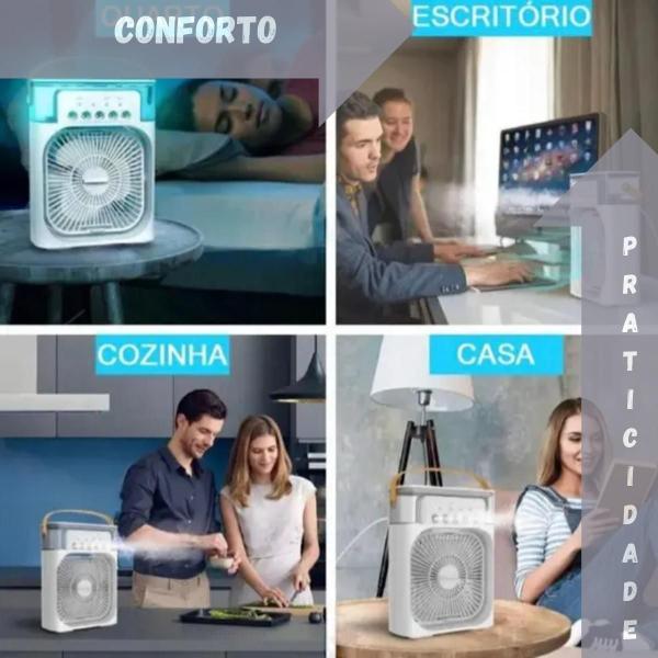 Ventilador Portátil Branco Para Mesa Mini - AL Imagem de Ventilador Portátil Branco Para Mesa Mini