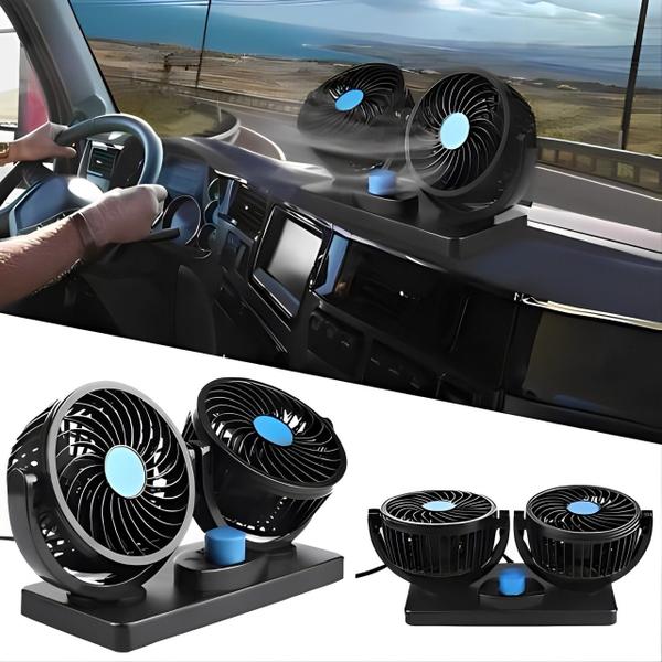 Imagem de Ventilador Portátil Carro Caminhão 12v Ajustável Duplo