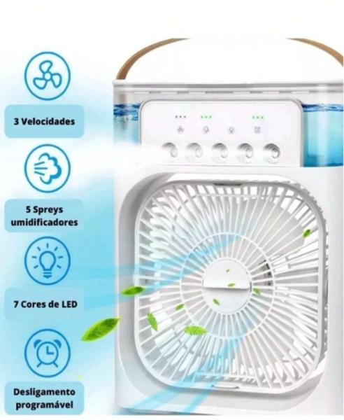 Imagem de Ventilador Portátil De Mesa Ar Condicionado Umidificador