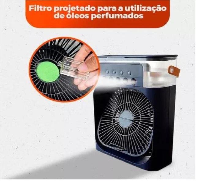 Imagem de Ventilador Portátil de Mesa Mini Ar Condicionado Umidificado Preto