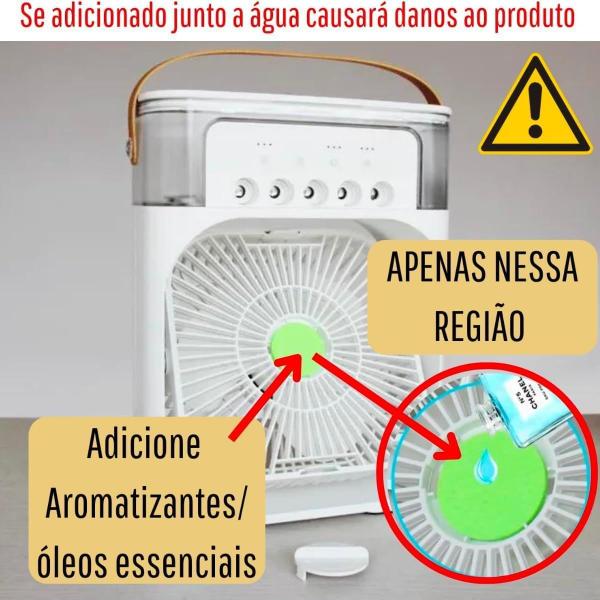 Imagem de Ventilador Portátil de Mesa Mini Ar Condicionado Umidificador Climatizador Água e Gelo