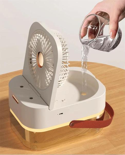 Imagem de Ventilador Portátil De Mesa  Umidificador  Tanque De Água 3 Velocida Luz Noturnal ideal Escritório .