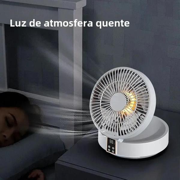Ventilador Portátil Dobrável com Controle Remoto - Recarregável via USB Imagem de Ventilador Portátil Dobrável com Controle Remoto - Recarregável via USB