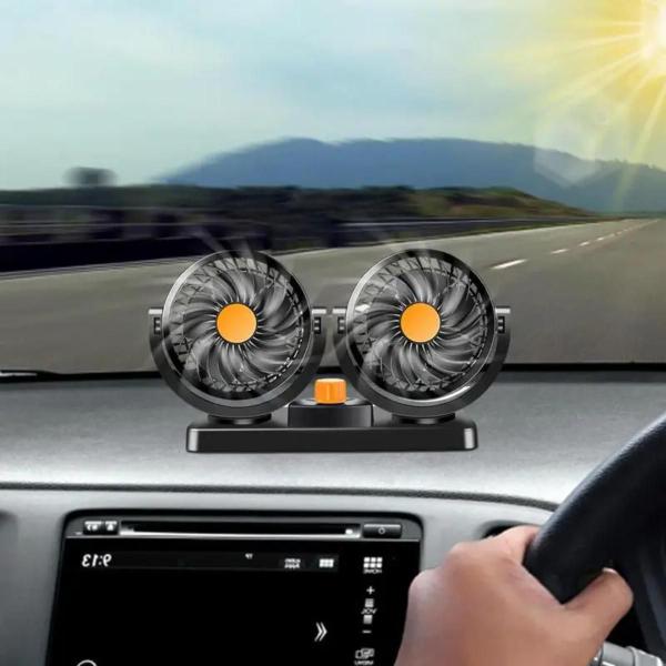 Imagem de Ventilador Portátil Duplo para Carro  Compacto, Potente e Silencioso