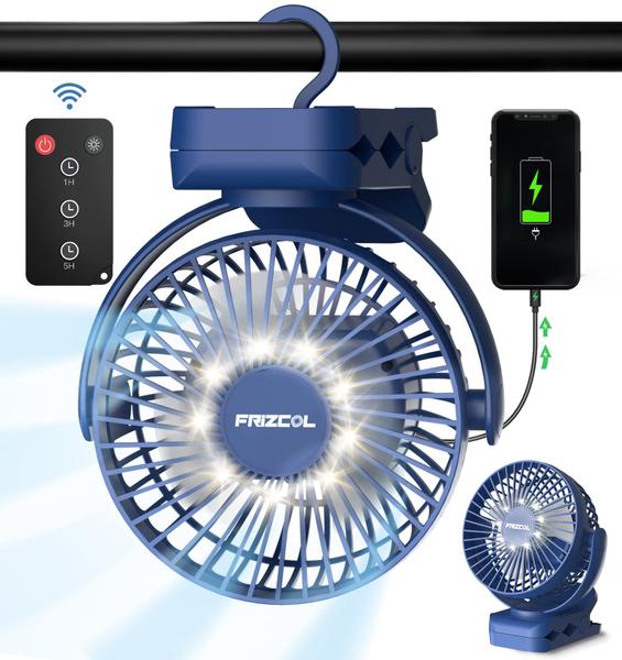 Imagem de Ventilador Portátil FRIZCOL com Clip - 65h de Bateria, LED e 12000mAh