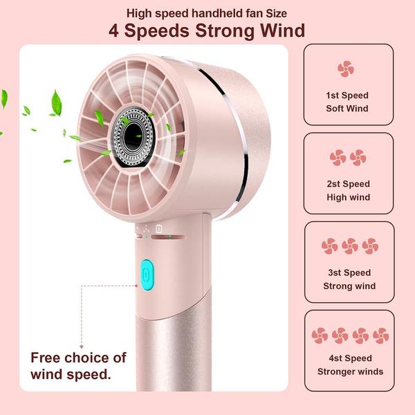 Imagem de Ventilador portátil Lepwings Mini Portable USB Recarregável Rosa