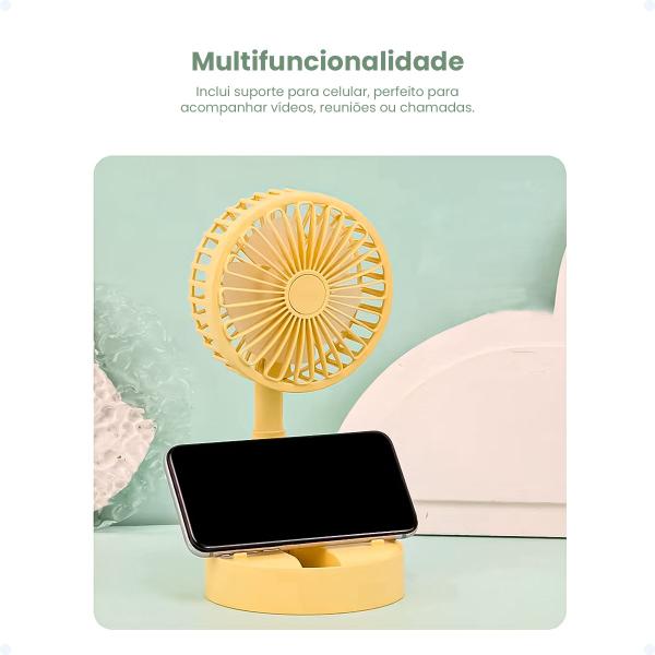 Imagem de Ventilador Portatil Mini Recarregável USB De Mão Para Viagem